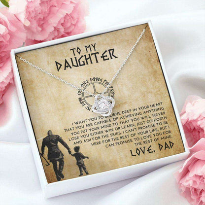 Daughter Necklace, From Viking Dad To My Daughter Necklace, I Want You To Believe Deep In Your Heart Dughter's Day Rakva