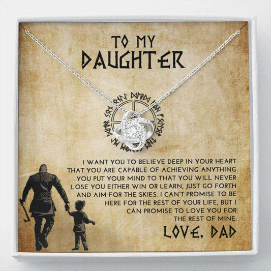 Daughter Necklace, From Viking Dad To My Daughter Necklace, I Want You To Believe Deep In Your Heart Dughter's Day Rakva