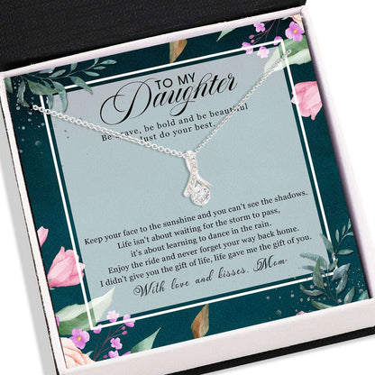 Daughter Necklace, Gift Daughter From Mom Necklace Box Card Message “ Jewelry For Daughter, Gift For Her Dughter's Day Rakva