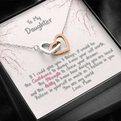 Daughter Necklace, Gift For Daughter, Confidence Hearts Necklace Dughter's Day Rakva