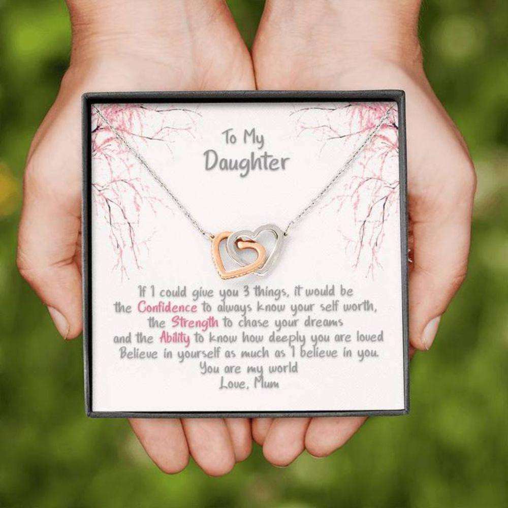 Daughter Necklace, Gift For Daughter, Confidence Hearts Necklace Dughter's Day Rakva