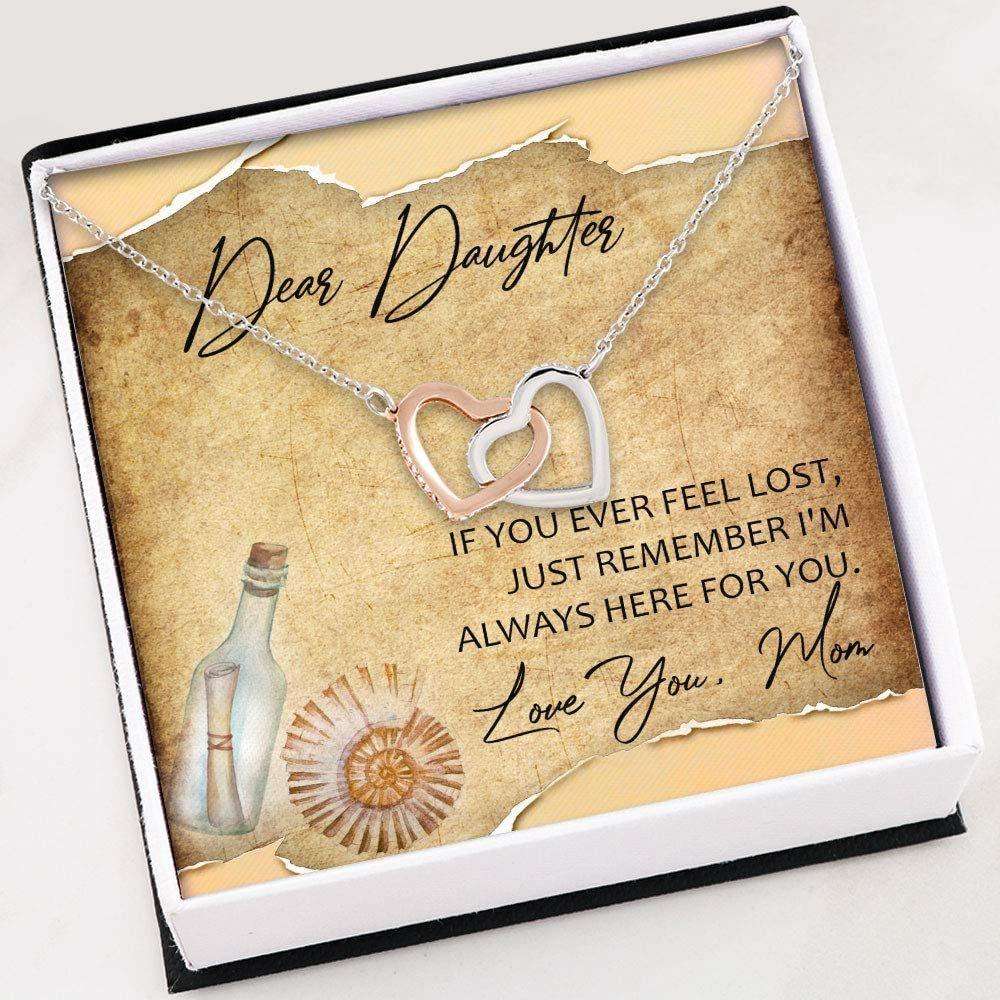 Daughter Necklace, Gift For Daughter “ Dear Daughter Necklace With Gift Box For Birthday Christmas Dughter's Day Rakva