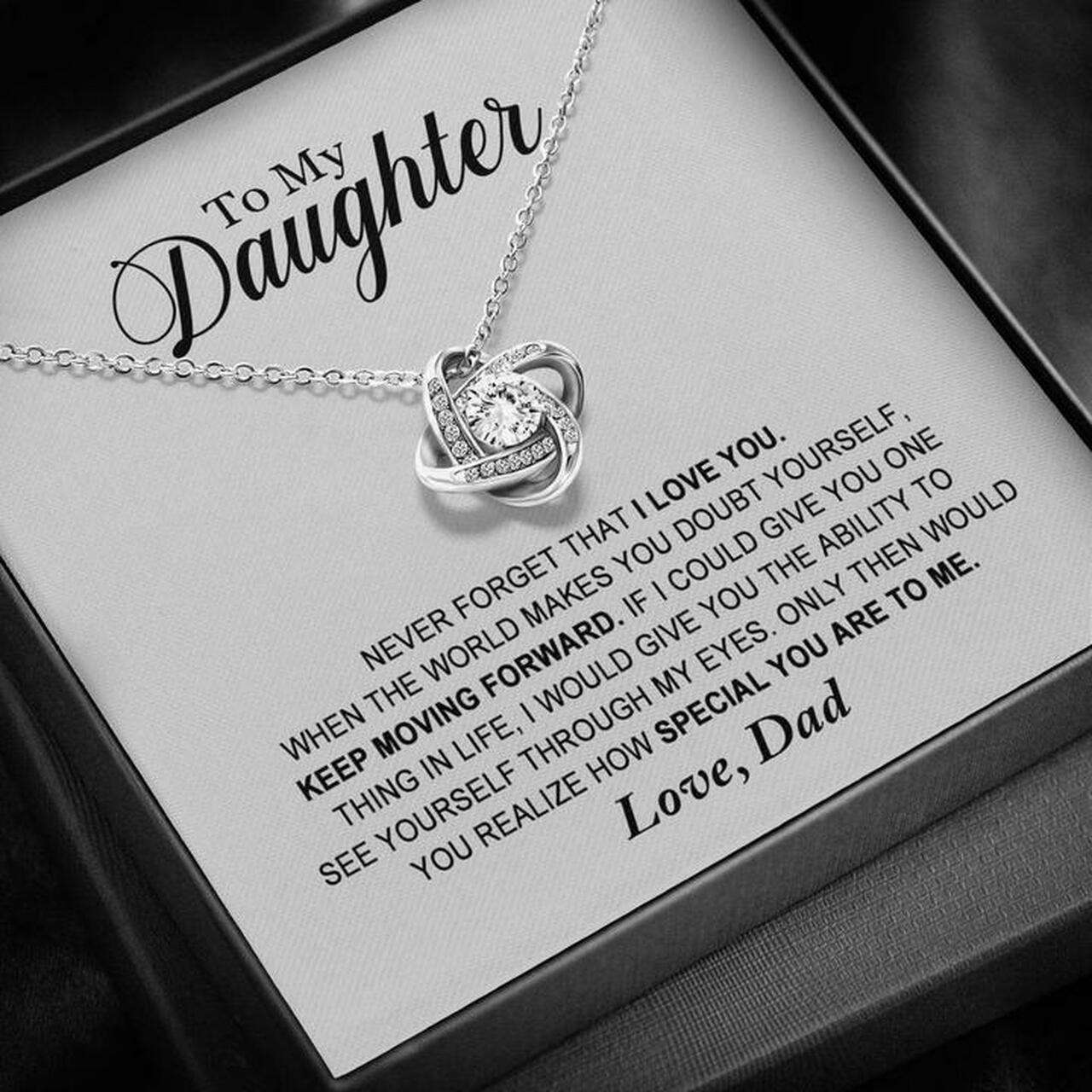 Daughter Necklace, Gift For Daughter From Dad To My Daughter Necklace I Love You Dughter's Day Rakva