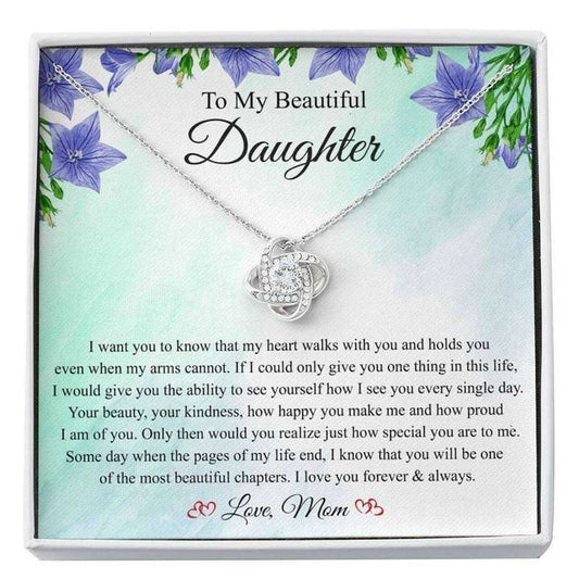 Daughter Necklace, Gift For Daughter From Mom To My Beautiful Daughter Necklace Dughter's Day Rakva