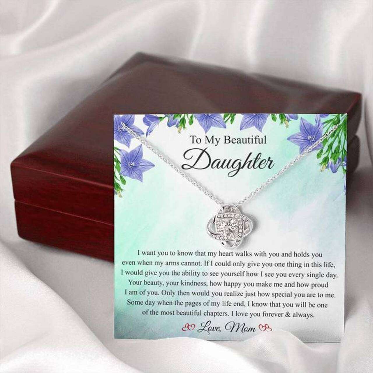 Daughter Necklace, Gift For Daughter From Mom To My Beautiful Daughter Necklace Dughter's Day Rakva