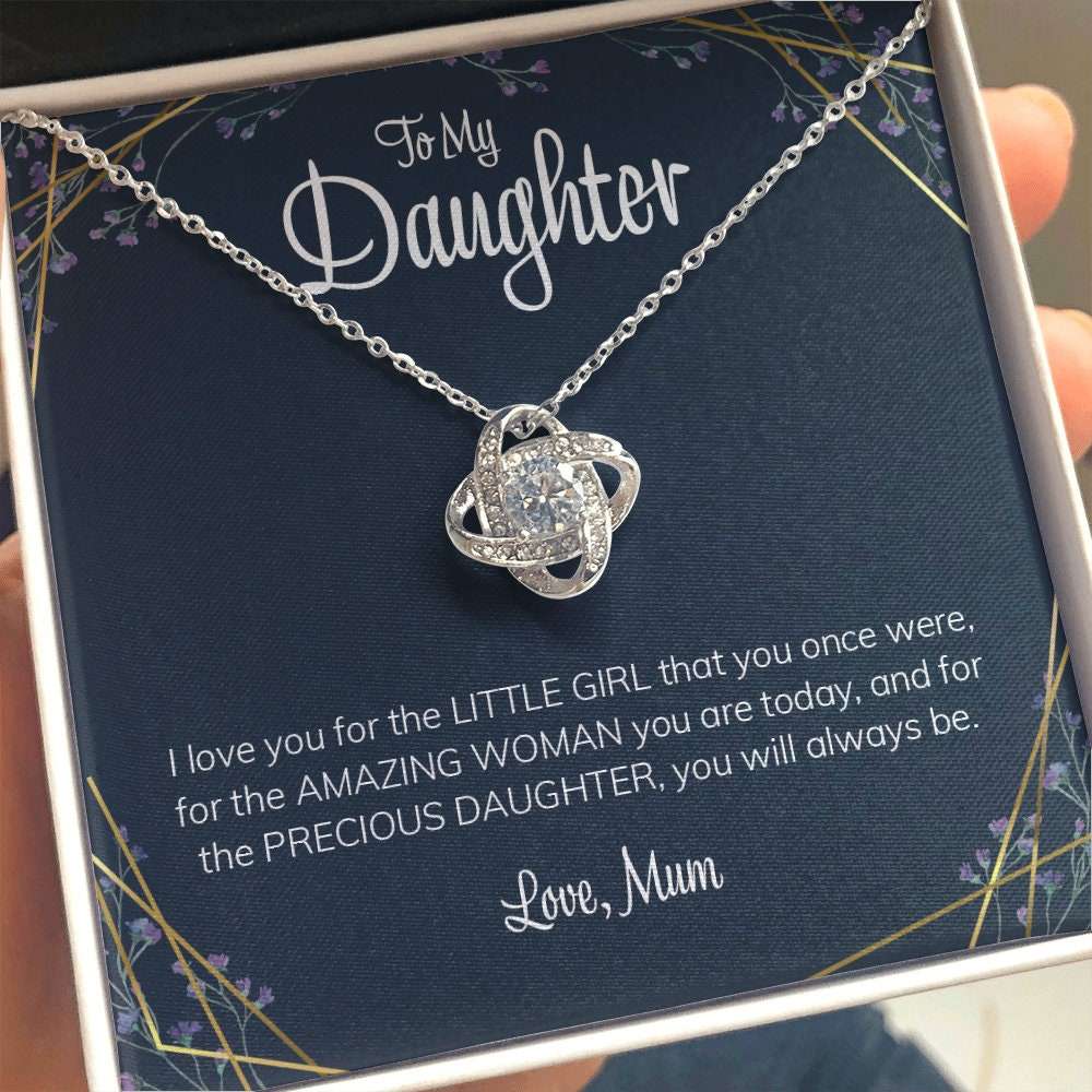 Daughter Necklace, Gift For Daughter From Mum Love Knot Necklace To My Daughter From Mummy Dughter's Day Rakva