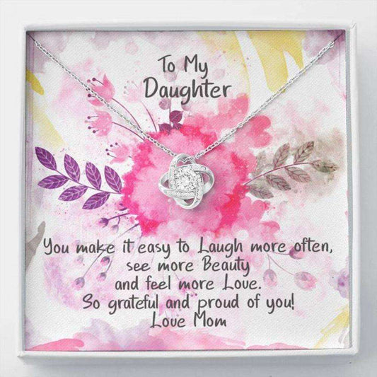 Daughter Necklace, Gift For Daughter, Laugh More Often “ Sparkling Necklace Dughter's Day Rakva