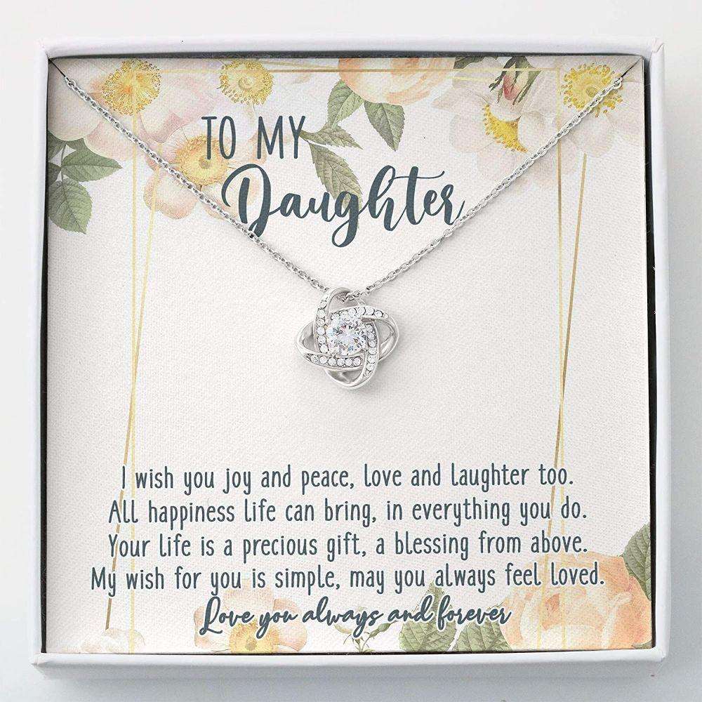 Daughter Necklace “ Gift For Daughter “ Love Knots “ Necklace With Gift Box For Birthday Christmas Dughter's Day Rakva