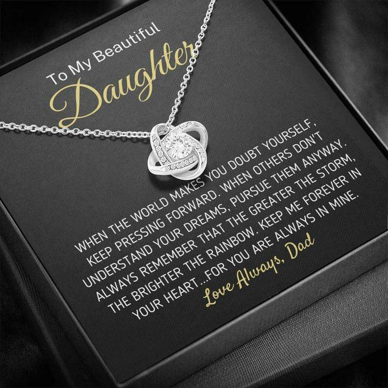 Daughter Necklace, Gift For Daughter Necklace From Dad, To My Beautiful Daughter Necklace Dughter's Day Rakva