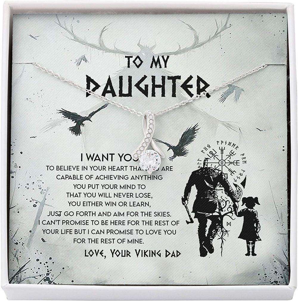 Daughter Necklace, Gift For Daughter Necklace From Dad, Viking Shieldmaiden Necklace Dughter's Day Rakva