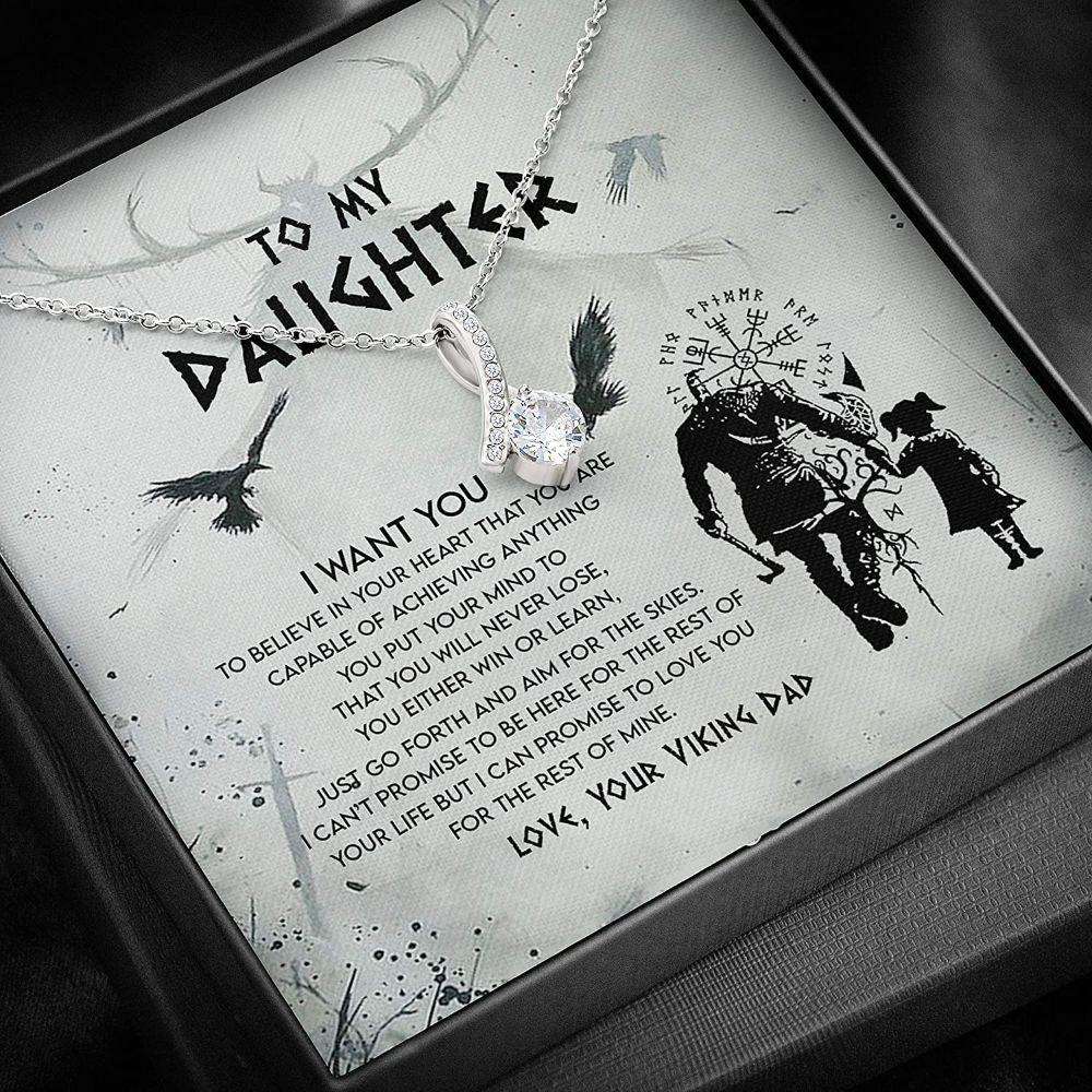 Daughter Necklace, Gift For Daughter Necklace From Dad, Viking Shieldmaiden Necklace Dughter's Day Rakva