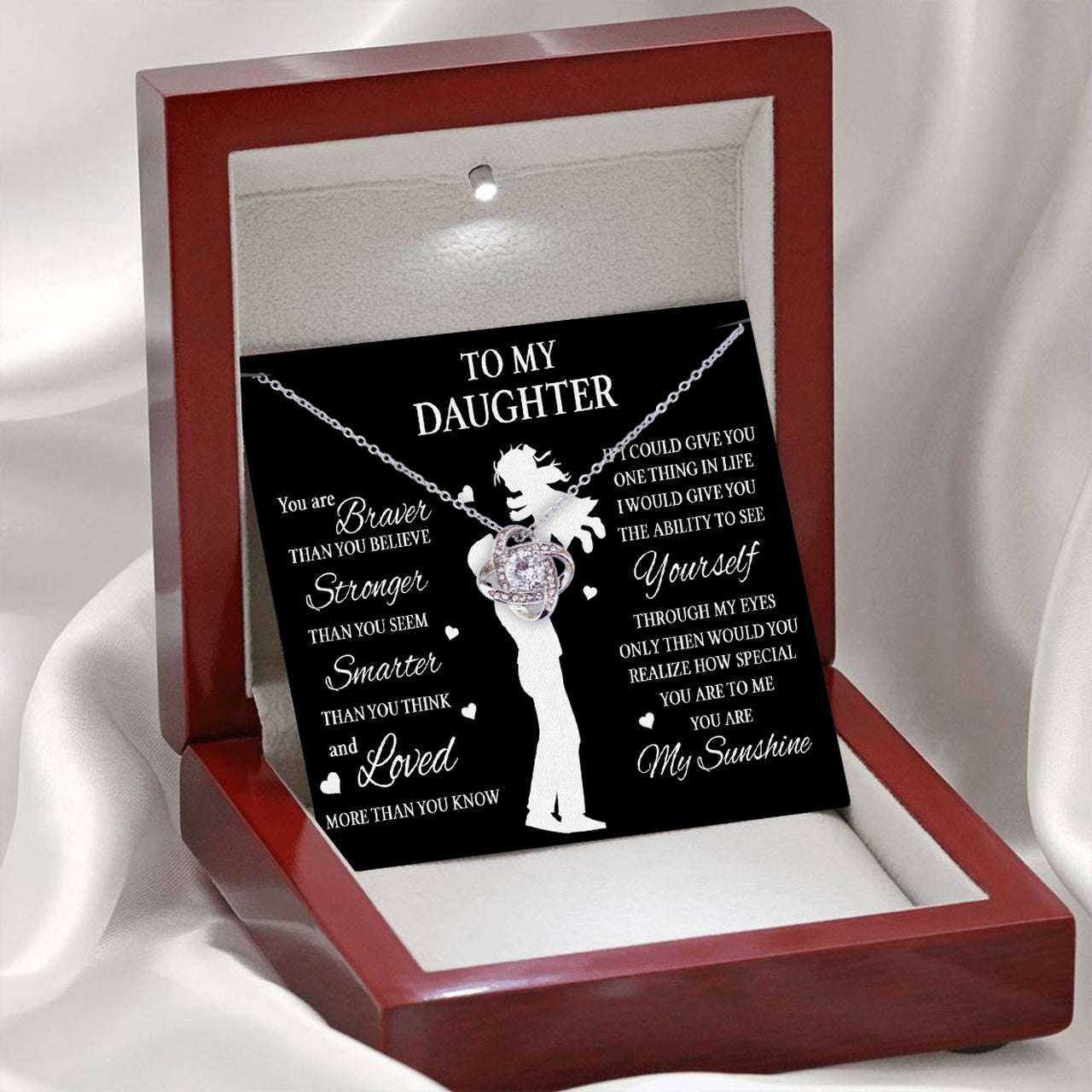 Daughter Necklace, Gift For Daughter Necklace From Dad You’Re My Sunshine Dughter's Day Rakva