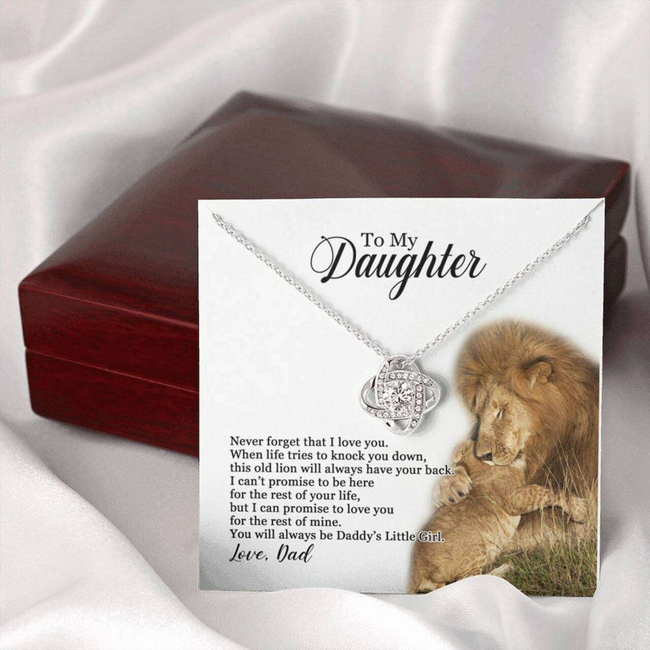 Daughter Necklace, Gift For Daughter, To My Daughter Necklace From Dad Lion Dughter's Day Rakva