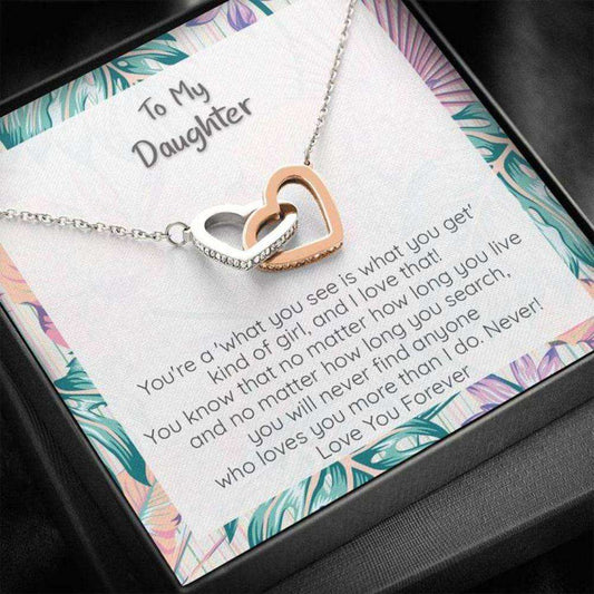 Daughter Necklace, Gift For Daughter, What You See Is What You Get “ Connected Hearts Necklace Dughter's Day Rakva