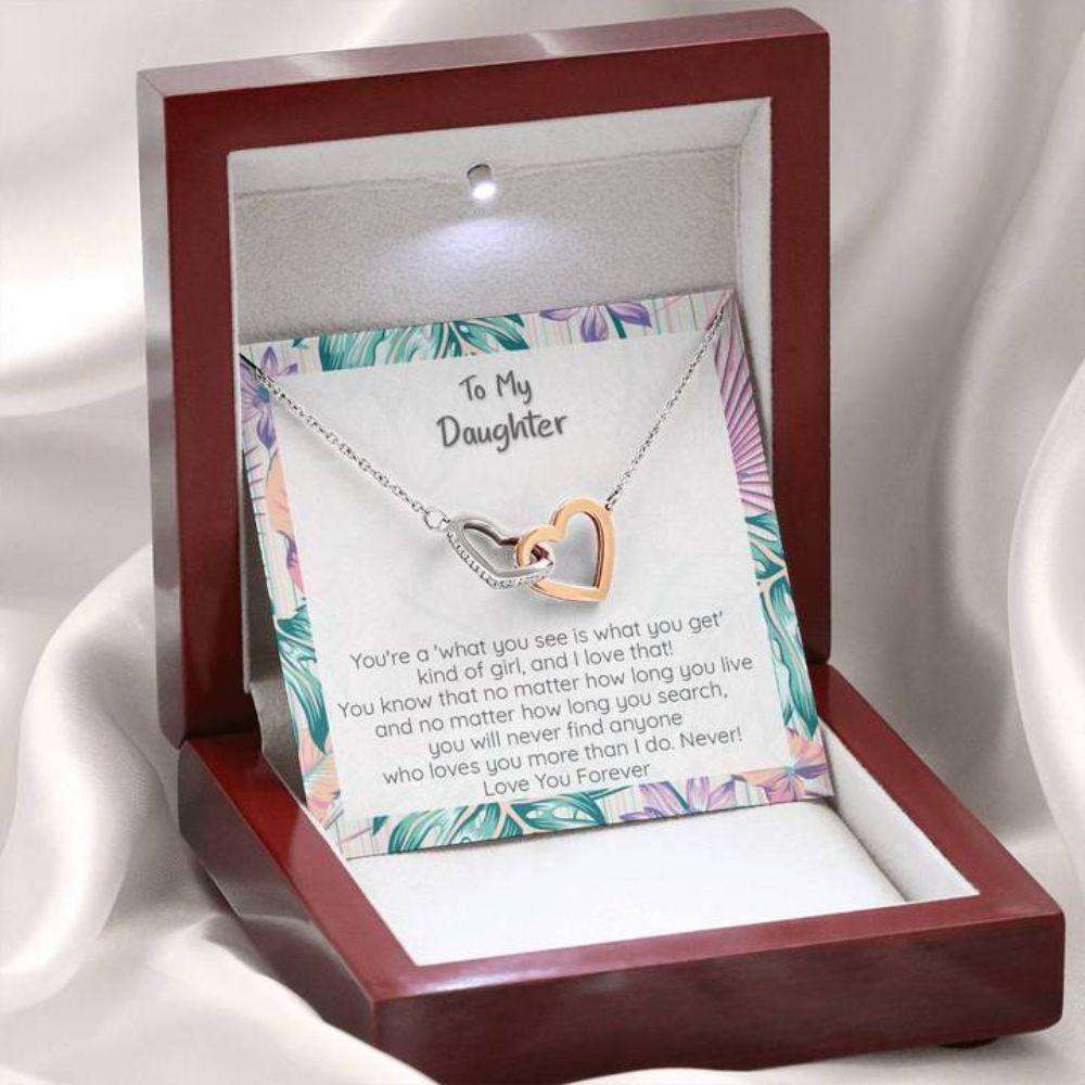 Daughter Necklace, Gift For Daughter, What You See Is What You Get “ Connected Hearts Necklace Dughter's Day Rakva