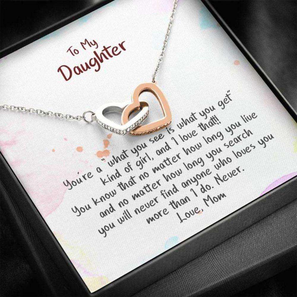 Daughter Necklace, Gift For Daughter, What You See Is What You Get “ Hearts Necklace Dughter's Day Rakva