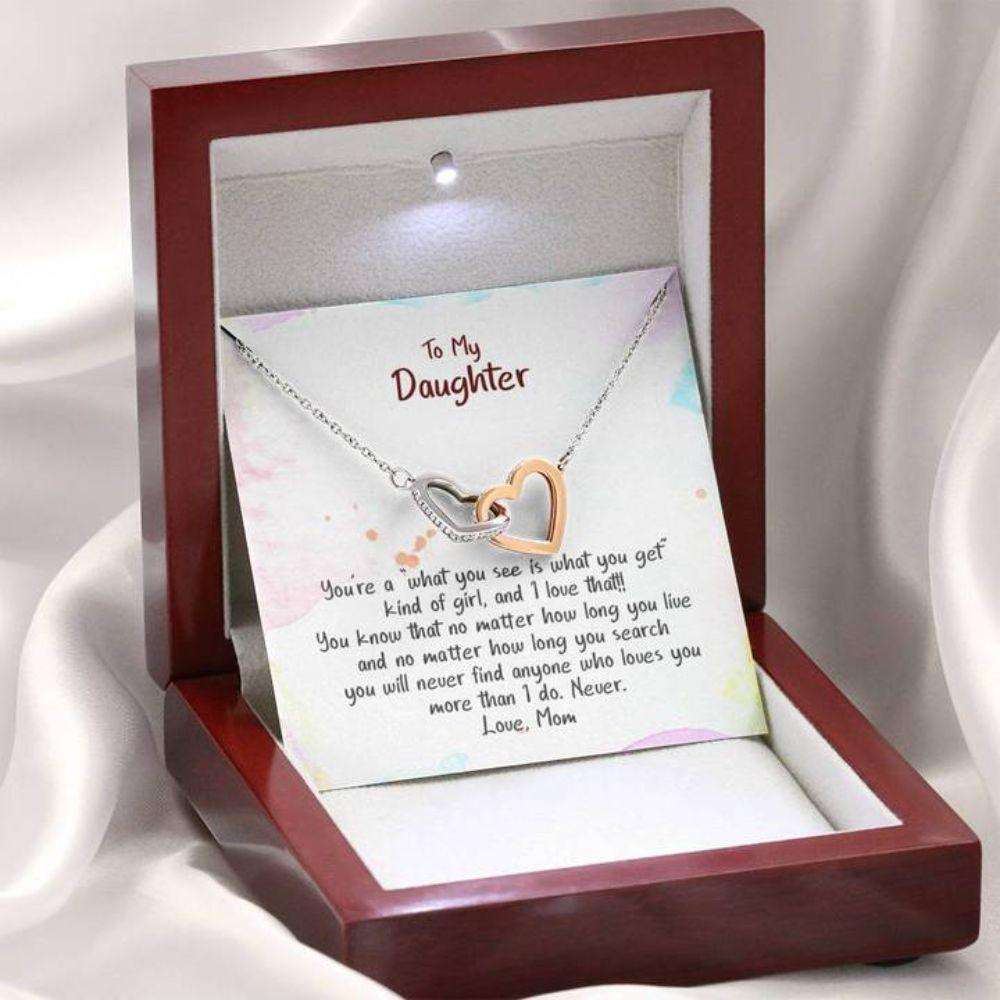 Daughter Necklace, Gift For Daughter, What You See Is What You Get “ Hearts Necklace Dughter's Day Rakva