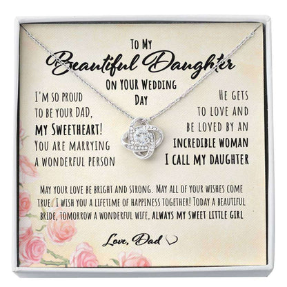 Daughter Necklace, Gift From Dad To His Daughter On Her Wedding Day “ Love Knot Necklace Dughter's Day Rakva