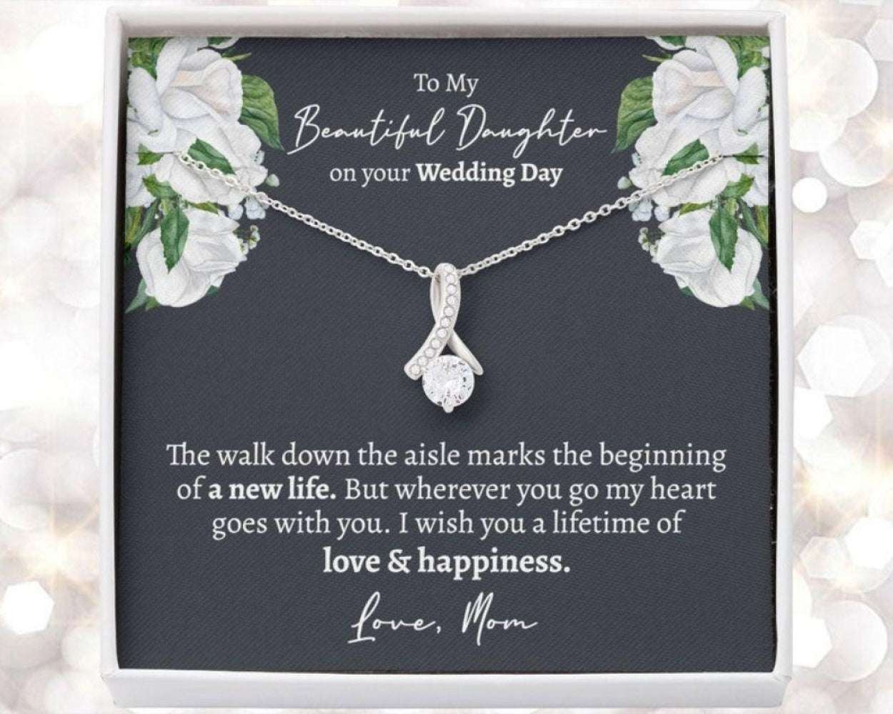 Daughter Necklace, Gift From Mother To Daughter On Wedding Day, Bridal Shower Gift From Mom To Daughter, Gifts To Daughter Necklace Dughter's Day Rakva