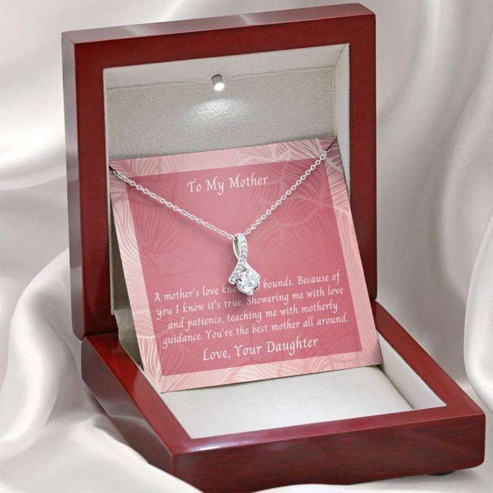 Daughter Necklace, Gift Necklace Message Card To My Mother From Daughter “ A Mother’S Love Dughter's Day Rakva