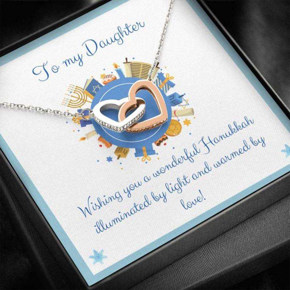 Daughter Necklace, Gift Necklace With Message Card Happy Hanukkah To My Daughter Dughter's Day Rakva