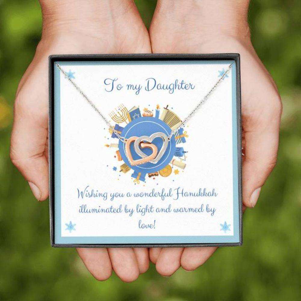 Daughter Necklace, Gift Necklace With Message Card Happy Hanukkah To My Daughter Dughter's Day Rakva