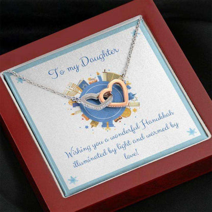 Daughter Necklace, Gift Necklace With Message Card Happy Hanukkah To My Daughter Dughter's Day Rakva