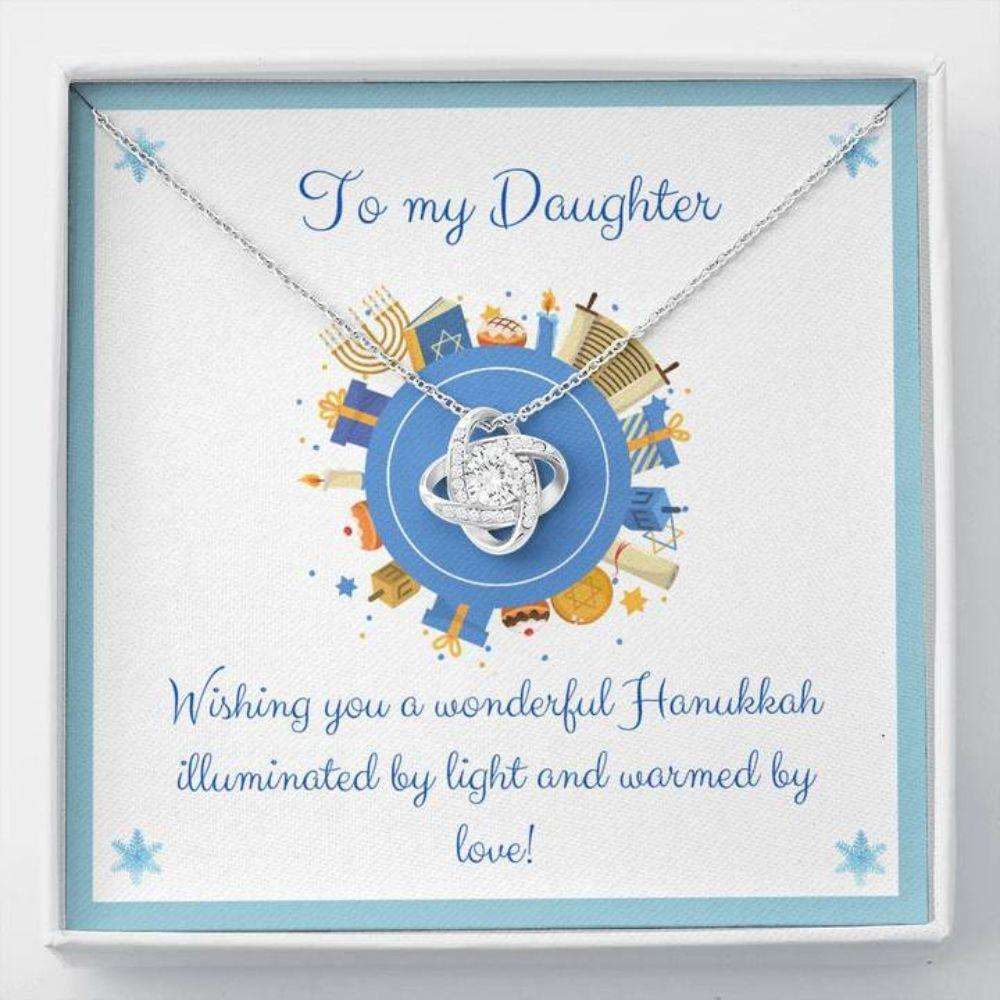 Daughter Necklace, Gift Necklace With Message Card Happy Hanukkah To My Daughter Stronger Together Dughter's Day Rakva