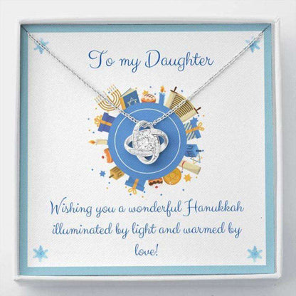 Daughter Necklace, Gift Necklace With Message Card Happy Hanukkah To My Daughter Stronger Together Dughter's Day Rakva