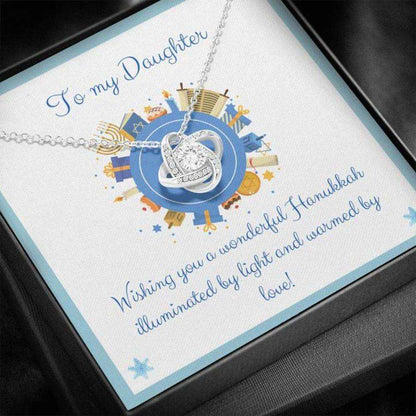 Daughter Necklace, Gift Necklace With Message Card Happy Hanukkah To My Daughter Stronger Together Dughter's Day Rakva