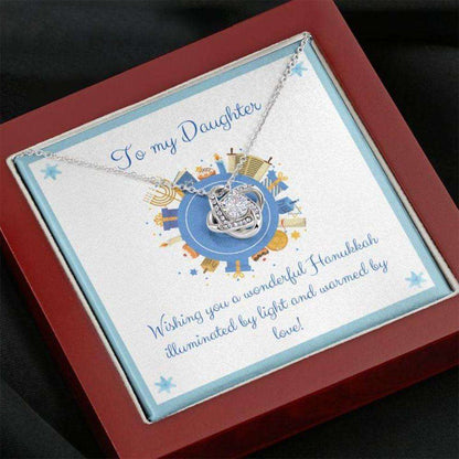 Daughter Necklace, Gift Necklace With Message Card Happy Hanukkah To My Daughter Stronger Together Dughter's Day Rakva