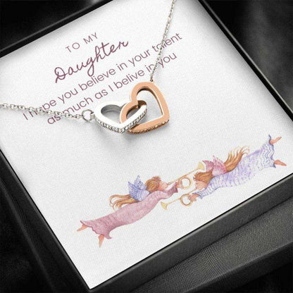 Daughter Necklace, Gift Necklace With Message Card To Daughter Musician Trumpets Dughter's Day Rakva