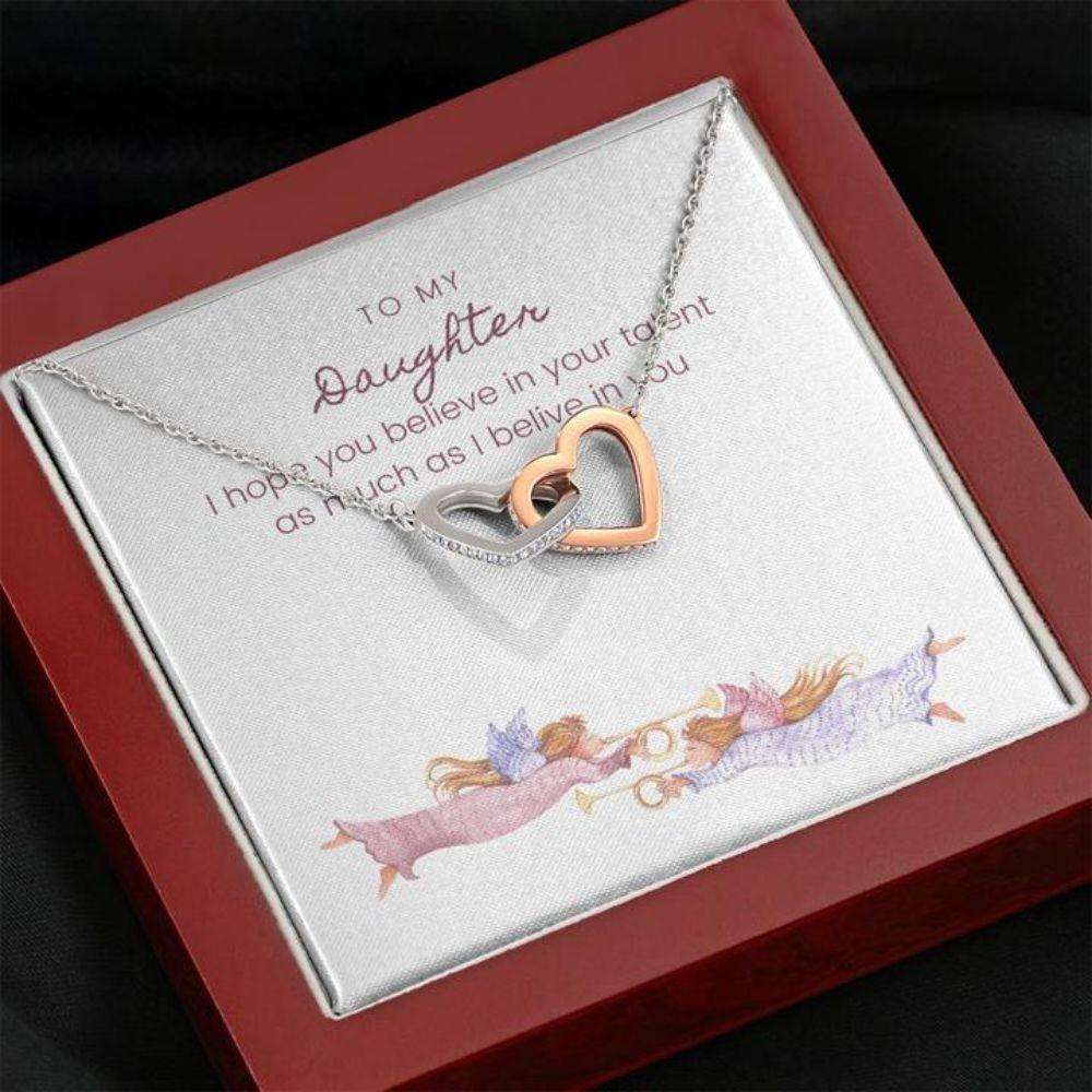 Daughter Necklace, Gift Necklace With Message Card To Daughter Musician Trumpets Dughter's Day Rakva