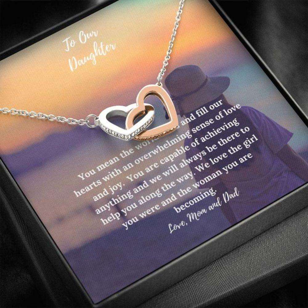 Daughter Necklace, Gift Necklace With Message Card To Daughter Sunset Necklace Dughter's Day Rakva