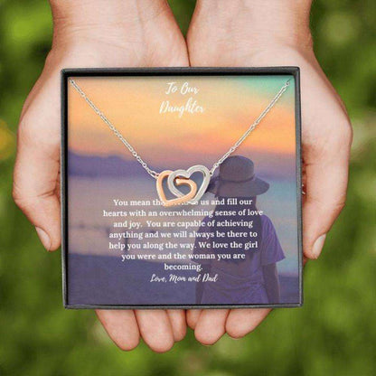 Daughter Necklace, Gift Necklace With Message Card To Daughter Sunset Necklace Dughter's Day Rakva