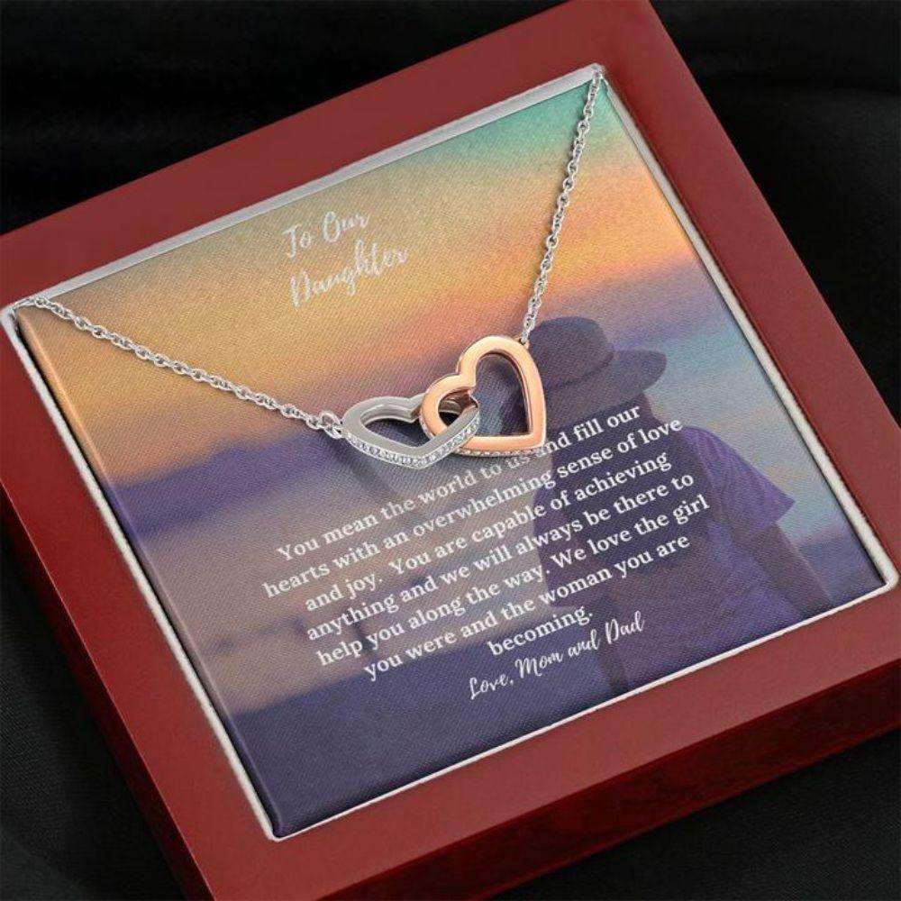 Daughter Necklace, Gift Necklace With Message Card To Daughter Sunset Necklace Dughter's Day Rakva