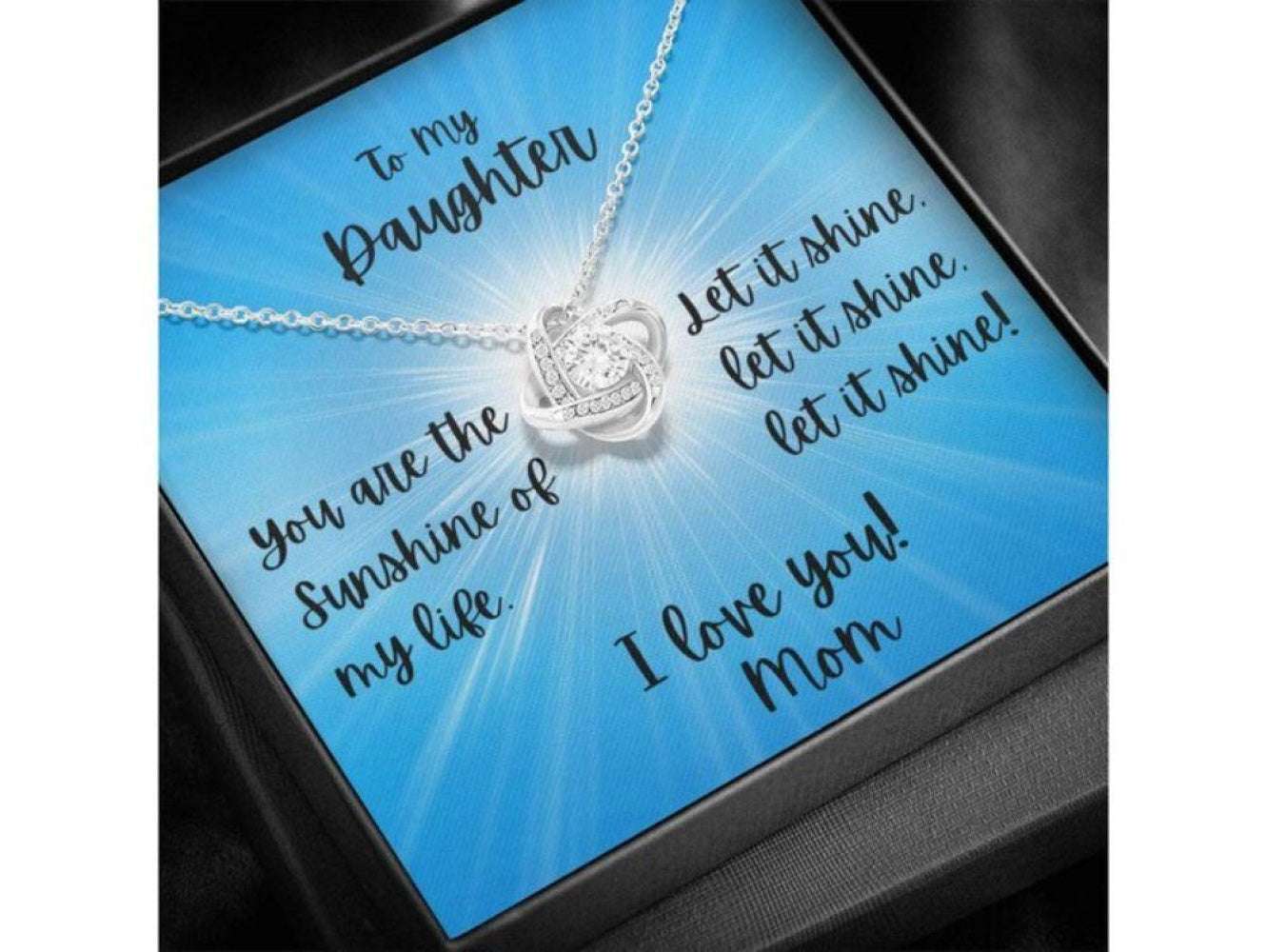 Daughter Necklace Gift “ Sunshine Card “ Love Knot Necklace Dughter's Day Rakva