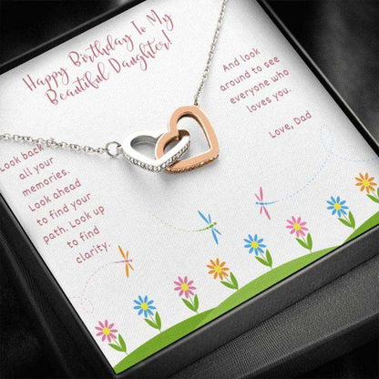 Daughter Necklace, Gift To Daughter “ Gift Necklace Message Card Birthday Necklace To Daughter From Dad “ Inspirational Dughter's Day Rakva