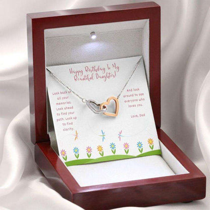 Daughter Necklace, Gift To Daughter “ Gift Necklace Message Card Birthday Necklace To Daughter From Dad “ Inspirational Dughter's Day Rakva