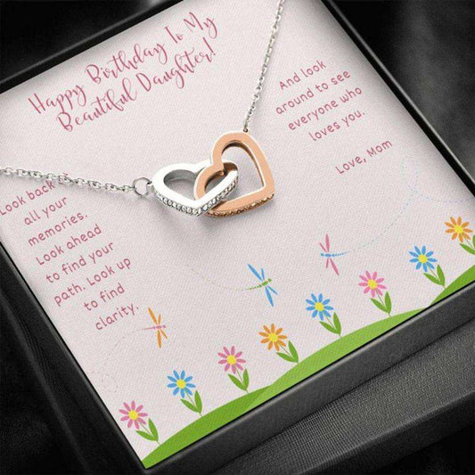 Daughter Necklace, Gift To Daughter “ Gift Necklace Message Card Birthday Necklace To Daughter From Mom “ Inspirational Dughter's Day Rakva