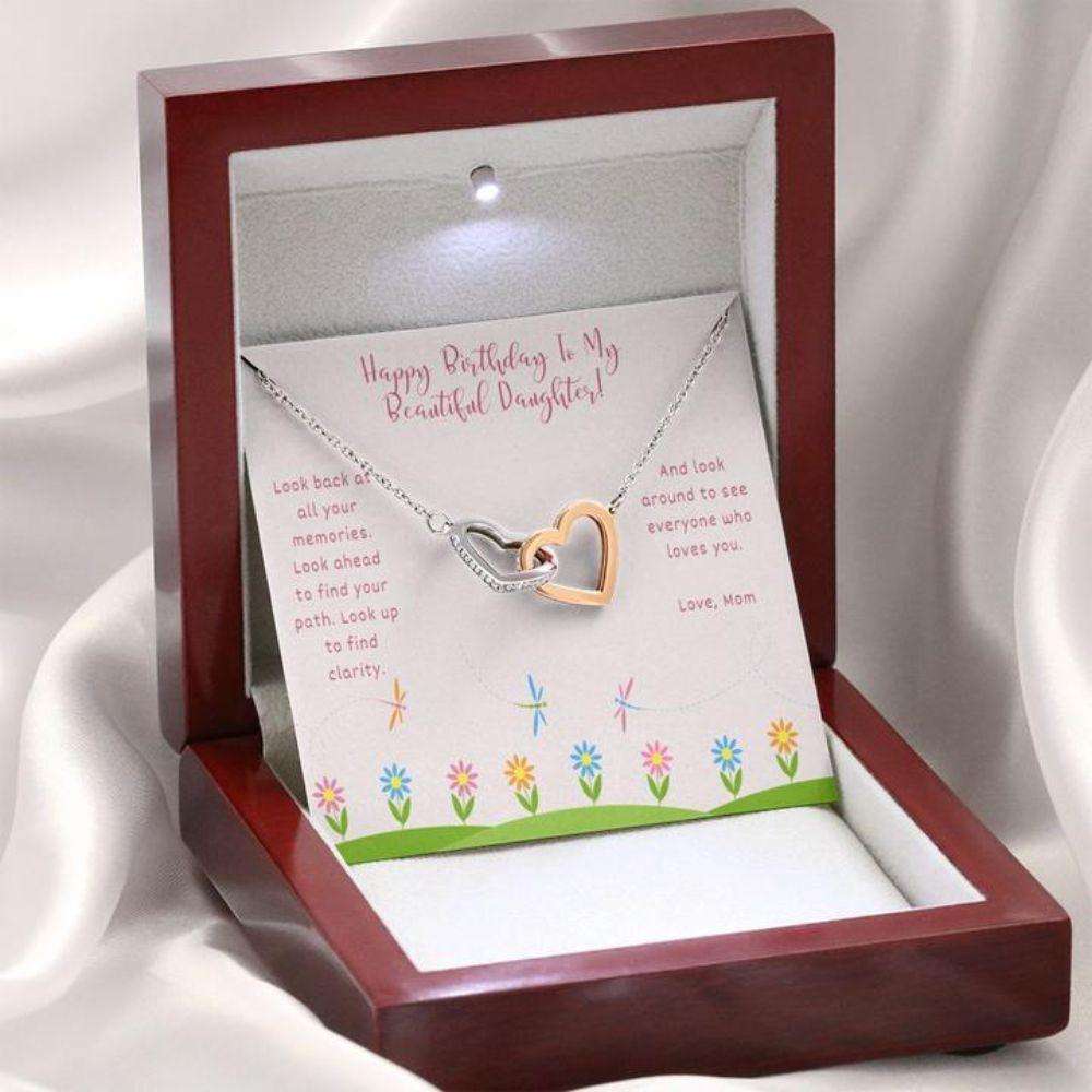 Daughter Necklace, Gift To Daughter “ Gift Necklace Message Card Birthday Necklace To Daughter From Mom “ Inspirational Dughter's Day Rakva