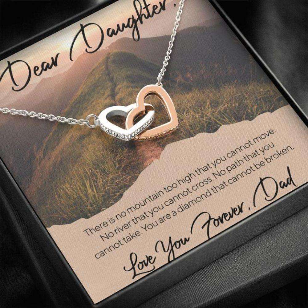 Daughter Necklace “ Gift To Daughter “ Gift Necklace Message Card “ No Mountain “ To Daughter From Dad Dughter's Day Rakva