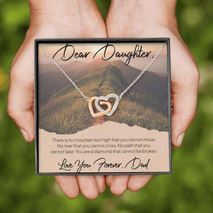 Daughter Necklace “ Gift To Daughter “ Gift Necklace Message Card “ No Mountain “ To Daughter From Dad Dughter's Day Rakva