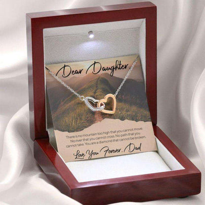 Daughter Necklace “ Gift To Daughter “ Gift Necklace Message Card “ No Mountain “ To Daughter From Dad Dughter's Day Rakva