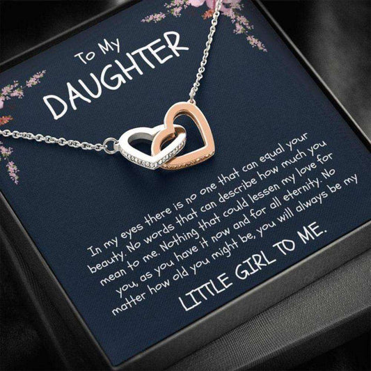 Daughter Necklace “ Gift To Daughter “ Gift Necklace Message Card “ To Daughter “ Always A Little Girl Dughter's Day Rakva