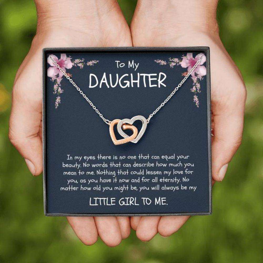 Daughter Necklace “ Gift To Daughter “ Gift Necklace Message Card “ To Daughter “ Always A Little Girl Dughter's Day Rakva