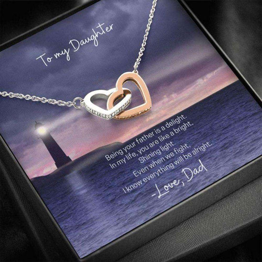 Daughter Necklace “ Gift To Daughter “ Gift Necklace Message Card “ To My Daughter From Dad Lighthouse Dughter's Day Rakva