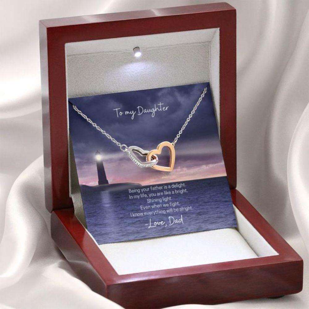 Daughter Necklace “ Gift To Daughter “ Gift Necklace Message Card “ To My Daughter From Dad Lighthouse Dughter's Day Rakva