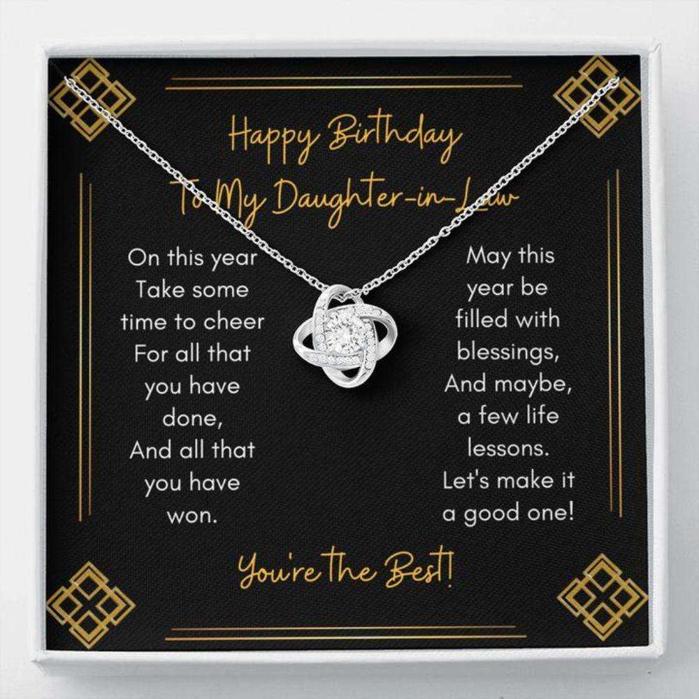 Daughter Necklace, Gift To Daughter “ Gift Necklace Message Card “ To My Daughter-In-Law Happy Birthday Cheer Dughter's Day Rakva