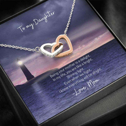 Daughter Necklace “ Gift To Daughter “ Gift Necklace Message Card “ To My Daughter Lighthouse From Mom Dughter's Day Rakva